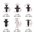 100pcs 6 Sizes Auto Parts Set, Auto Fastener Clip Mixed Car Body Push Retainer Pin Rivet ,Bumper Door Trim Panel Retainer Fastener Kit