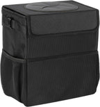 Ryhpez Car Trash Can with Lid - Car Trash Bag Hanging with Storage Pockets, Leak-Proof Collapsible Garbage Bin for Car(3.2 Gallon/12L)