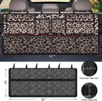 Car Trunk Organizer,Large Capacity Backseat Trunk Organizer(42"*18"),Collapsible Car Storage Bag with 8 Pocekt,Car Organizer for SUV/MPV/Truck - Leopard print