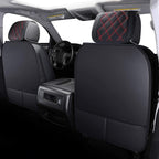 Aierxuan Chevy Chevrolet Silverado GMC Sierra Front Seat Covers Pickup Custom Fit 2007-2024 1500 2500HD 3500HD Crew Double Extended Cab Waterproof Leather Protectors (2 PCS Front, Black-Red)