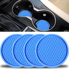 SINGARO Car Cup Coaster, 4PCS Universal Non-Slip Cup Holders Embedded in Ornaments Coaster, Car Interior Accessories, Blue