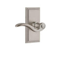 Carre Plate 2-3/4 in. Backset Satin Nickel PassaHall/Closet with Bellagio Door Lever - Left Handed