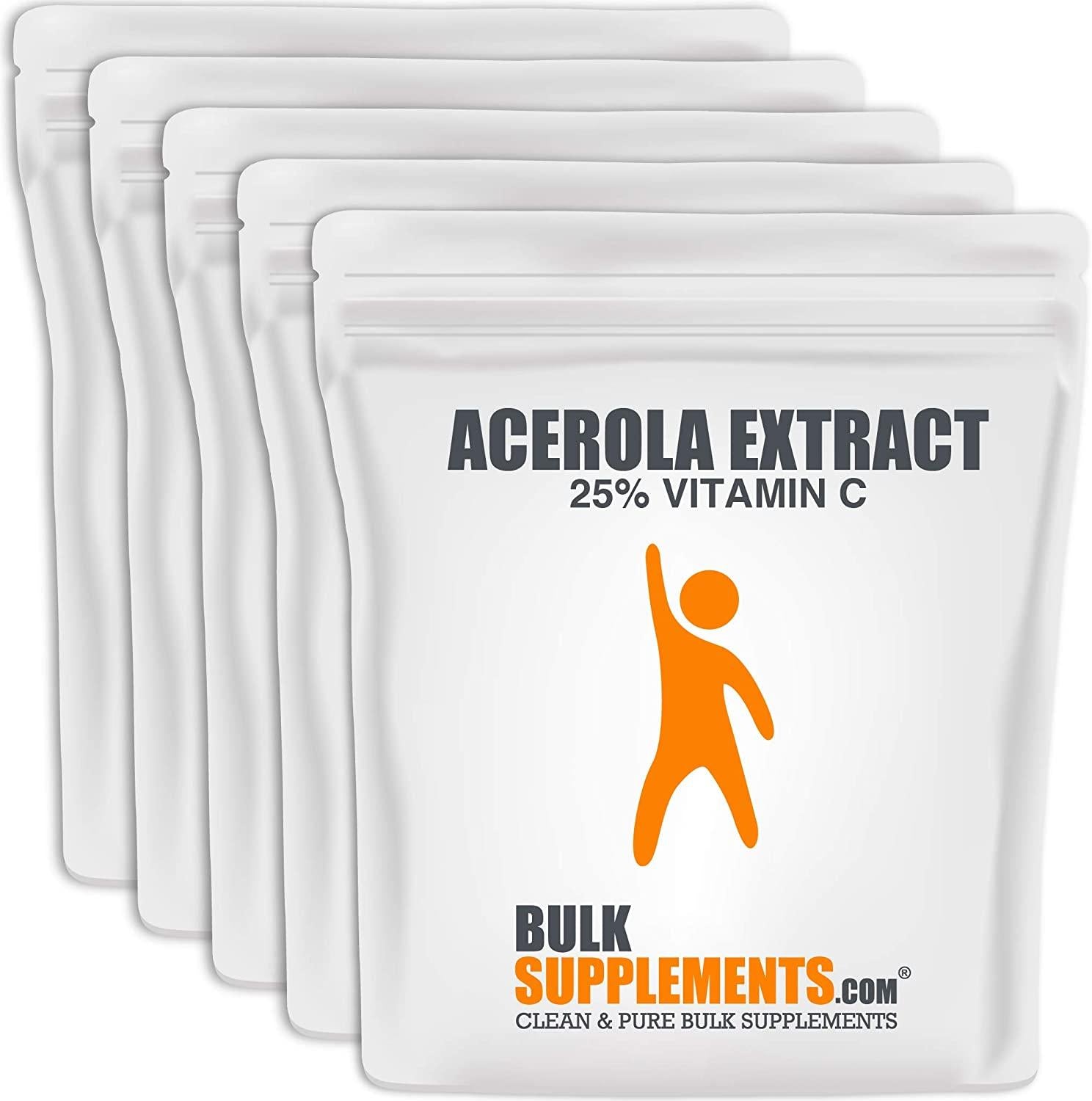 BulkSupplements.com Acerola Cherry Extract (25% Vitamin C) - Vitamin C Plant Based - Vitamin C - Acerola Cherry Powder (5 Kilogram - 11 lbs)