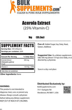 BulkSupplements.com Acerola Cherry Extract (25% Vitamin C) - Vitamin C Plant Based - Vitamin C - Acerola Cherry Powder (5 Kilogram - 11 lbs)