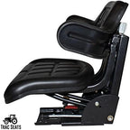Black Waffle Style TRAC SEATS  Tractor Suspension SEAT with TILT FITS Massey Ferguson 231 234 234H 234S 235 240 245 250 255 265 270 274 275 285 (Fast - Delivers in 1-4 Business Days)