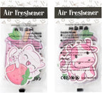 Car Air Freshener Incense Chips Scented Ornament, Car Rearview Mirror Pendant, 4 Styles and Scents Hanging Ornament Vent Decoration Cute Aromatic For Party Supplies (Snacks Kawaii)