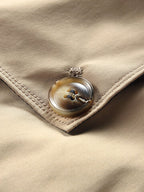 mens plush lined warm button front lapel casaul slant pocket overcoats