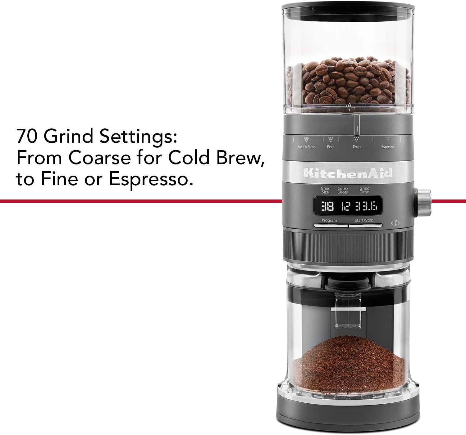 KitchenAid Burr Coffee Grinder - KCG8433, Charcoal Grey, 10 Oz