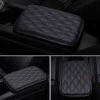 1PC Leather Car Armrest Mat, Universal Interior Auto Armrests StoraBox Mats Dust-proof Cushion Cover Armrest Waterproof Protector