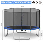 Famistar 14FT Trampoline with Safety Enclosure Net, ASTM Approved Jump Recreational Trampoline, Combo Bounce Outdoor Backyard Trampoline for Kids Adults Family (Up to 4-5 Kids)