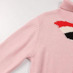 slim pink knitted sweater