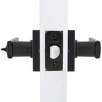 WestMatte Black Bed and Bath Door Lever with Square Rose (4-Pack)