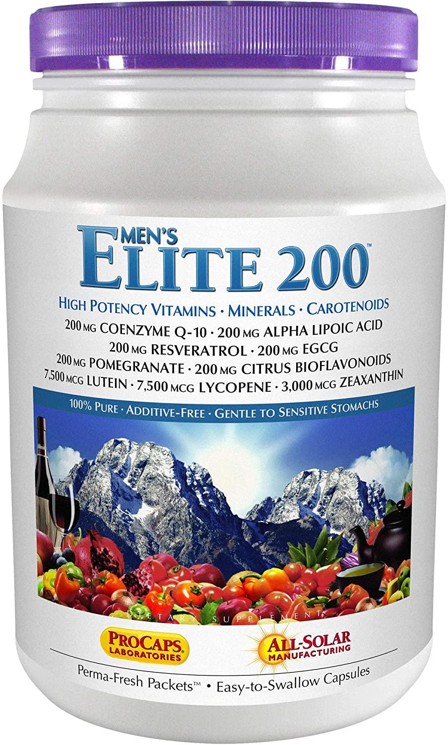 Andrew Lessman Multivitamin - Men's Elite-200 120 Packets – 40+ Potent Nutrients Plus 200mg Each of Coenzyme Q10, Alpha Lipoic Acid, Resveratrol, EGCG, Pomegranate, Citrus Bioflavonoids. No Additives