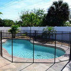 4x12 Ft Outdoor Pool Fence with Section Kit Removable Mesh Barrier for Pools