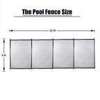 4x12 Ft Outdoor Pool Fence with Section Kit Removable Mesh Barrier for Pools