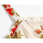 elastic floral print midi dress