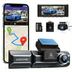 AZDOME M550 Dash Cam 3 Channel, 4K+1080P Dual , In WiFi GPS, With 64GB SD Card, ParMonitoring, Loop Recording,G-sensor Ultra HD Car Cam