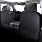 Front Seat Covers Chevy Silverado GMC Sierra Pickup Trail Boss Z71 Custom Fit 2007-2024 1500 2500HD 3500HD Crew Double Extended Cab Waterproof Leather Seat Protectors(2 PCS Front, Black-White)