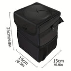 Keep Your Car Clean &amp; Organized - ZukMi Car Trash Can With Lid &amp; StoraPockets!