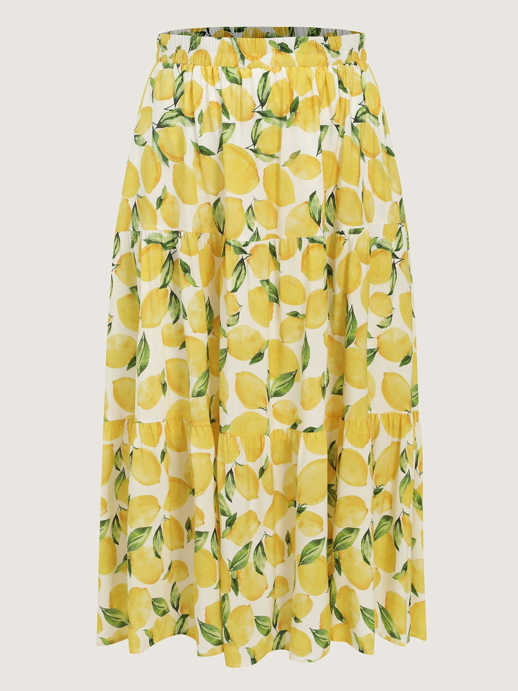 Fresh Lemon Print Maxi Skirt