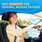Lumbar Support Pillow- Memory Foam Car Back Support for Driving Fatigue/Back Pain Relief - Dual Straps Better Fix The Back Support - Dark Gray