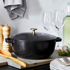 Staub Cast Iron 3.75-qt Essential French Oven - Matte Black, Made in France