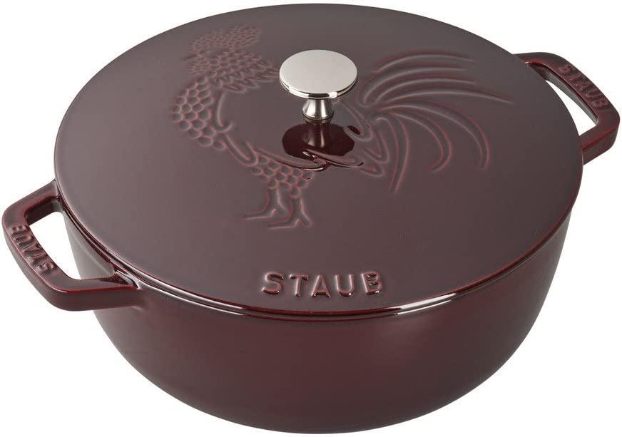 Staub Cast Iron 3.75-qt Essential French Oven Rooster - Grenadine, Made in France