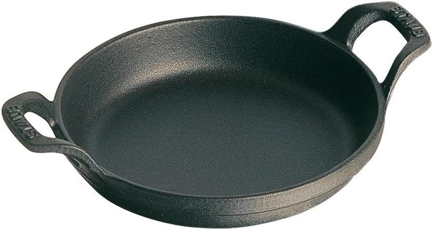 Staub Cast Iron 7.5-inch Round Gratin Baking Dish - Matte Black, Made in France