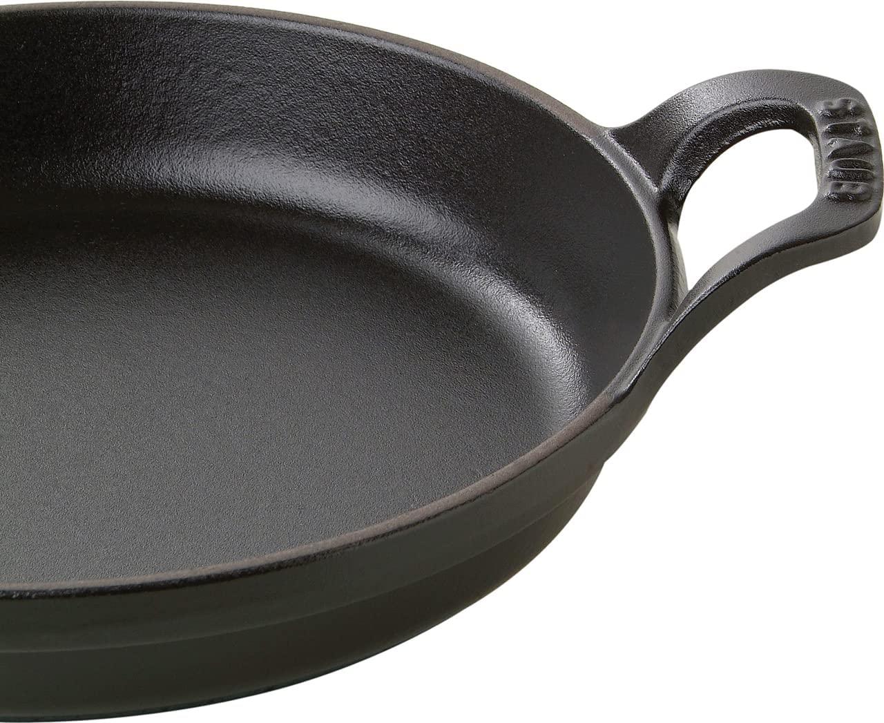 Staub Cast Iron 7.5-inch Round Gratin Baking Dish - Matte Black, Made in France