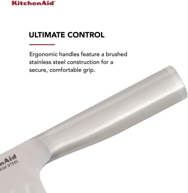 KitchenAid Gourmet 14-piece Forged Stainless Steel Block Set with Built-in Knife Sharpener, Natural