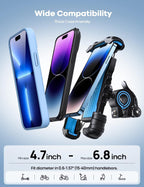 Lamicall Bike Phone Holder, Motorcycle Phone Mount - Motorcycle Handlebar Cell Phone Clamp, Scooter Phone Clip for iPhone 14 Plus/Pro Max, 13 Pro Max, S9, S10 and More 4.7" - 6.8" Smartphones, Blue
