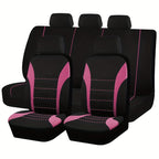 Upgrade Your Car with 9pcs Set of Universal Seat Covers: Airbag Safe, Five Seats, Black, Gray, Pink, Blue &amp; Red!