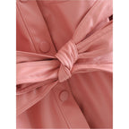 faux oversize leather coat