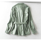 faux oversize leather coat