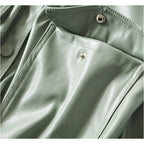 faux oversize leather coat