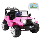 UBesGoo Ride-On Car Electric Car with 12V 7AH Battery Children Car Small Jeep Dual Drive and 2.4G Remote Control Pink