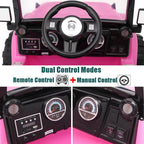 UBesGoo Ride-On Car Electric Car with 12V 7AH Battery Children Car Small Jeep Dual Drive and 2.4G Remote Control Pink
