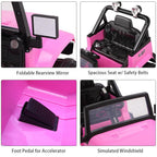 UBesGoo Ride-On Car Electric Car with 12V 7AH Battery Children Car Small Jeep Dual Drive and 2.4G Remote Control Pink