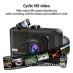 3 Inch HD 1080P Dash Cam With Suction Cup, Night Vision &amp; Cycle Recording