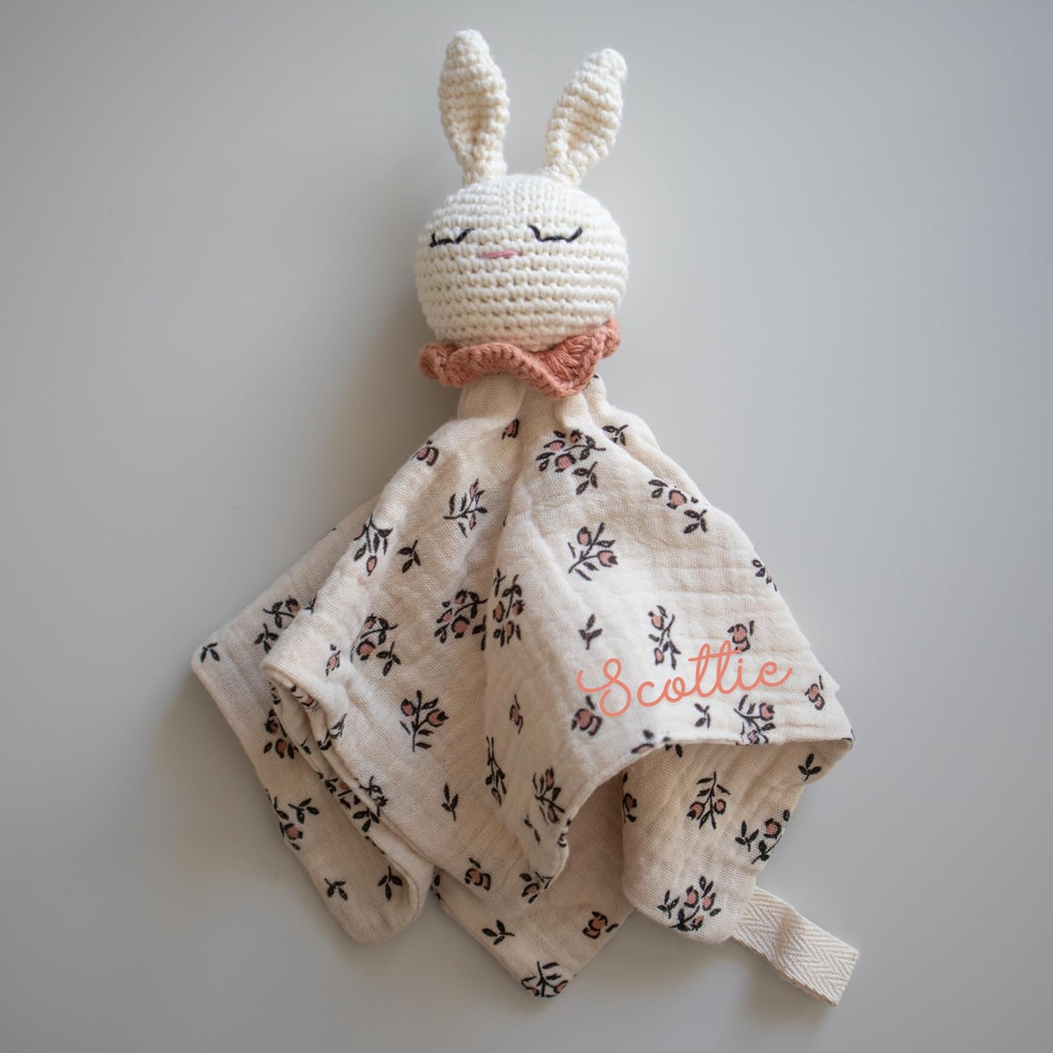 Personalized Bunny Lovey – Baby’s First Easter Gift – Custom Name Security Blanket for Infant or Toddler – Soft Plush Bunny Blanket for Boys & Girls – Easter Basket Filler Newborn Gift