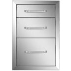 15"Wx21"H Outdoor Kitchen Drawers Triple Access StoraBBQ Drawer Grill Station