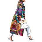Loose Printed Woolen Coat