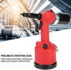 PENFU Wrench Pneumatic Riveter, Automatic Air Riveter Pneumatic Tool kit Pull Nut Air Riveter Nut Tool with 6 Nut Head Lubricating Grease and 3 Hex Wrench Hand Repair Tool