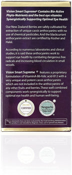 Vision Smart Supreme - Superior Eye Supplement, Premium Nutraceutical Ingredients with 210mg of Pure Anthocyanins of D3R and C3R, Veggie Capsules. Product of USA (6)