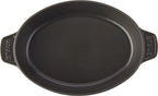 Staub Cast Iron 9-inch x 6.6-inch Oval Covered Baking Dish - Matte Black, Made in France