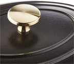 Staub Cast Iron 9-inch x 6.6-inch Oval Covered Baking Dish - Matte Black, Made in France