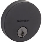 Uptown Low Profile Matte Black Round Single Cylinder Contemporary Deadbolt with Smart Key Security