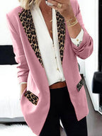 Fashion Lady Leopard Patchwork Blazer