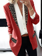 Fashion Lady Leopard Patchwork Blazer