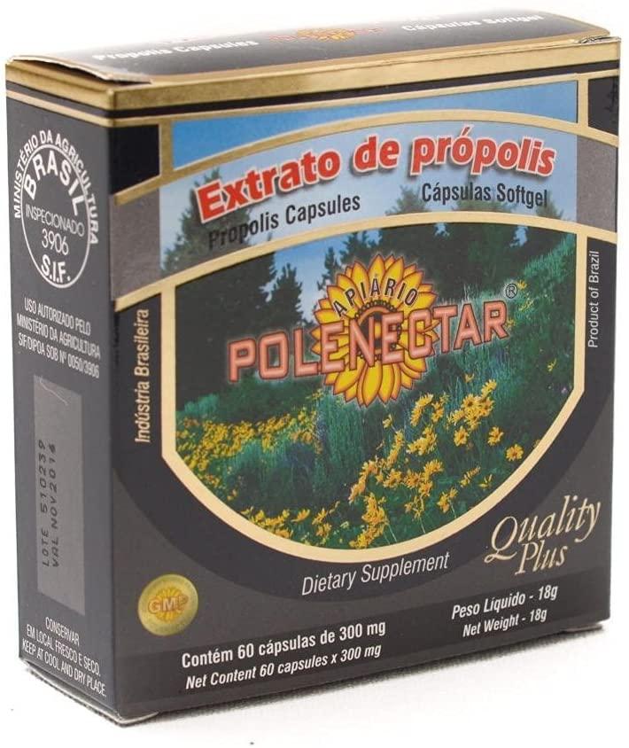 16 Pack of Polenectar Brazil Green Bee Propolis 60 Softgels 300mg - New Packaging Starting from 2015